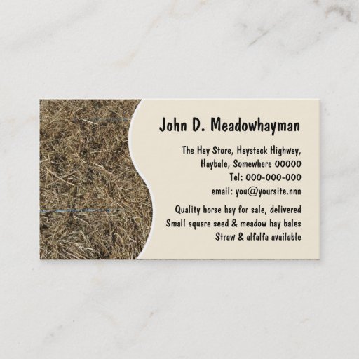 Customizable Square hay bales business card