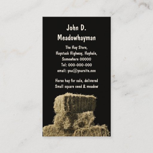 Customizable Square hay bales business card