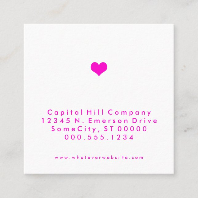 square heart appointment reminder card (Front)
