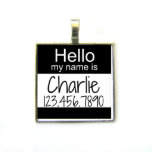 Square "Hello" Personalized Pet Name Tag ID<br><div class="desc">Sofa City Sweethearts tags are a great gift for your favorite four legged friend! They're sealed with resin,  to protect from water or scratches and built to last. This item is customizable and your pet's name and your contact information can be added at no additional cost.</div>