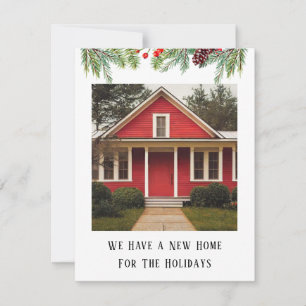 Square house photo New Home for Holiday Note Card