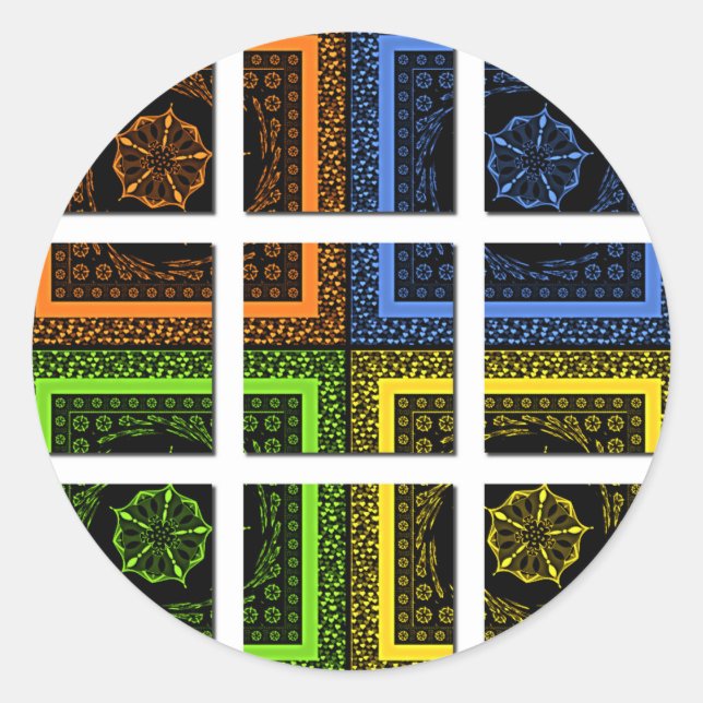 Square in a box classic round sticker (Front)