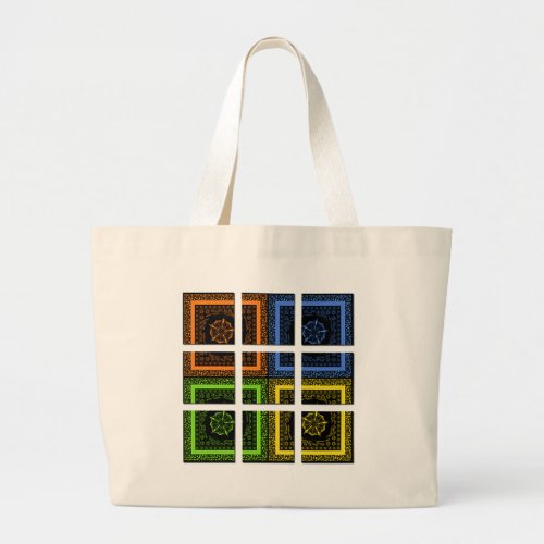 Square in a box large tote bag