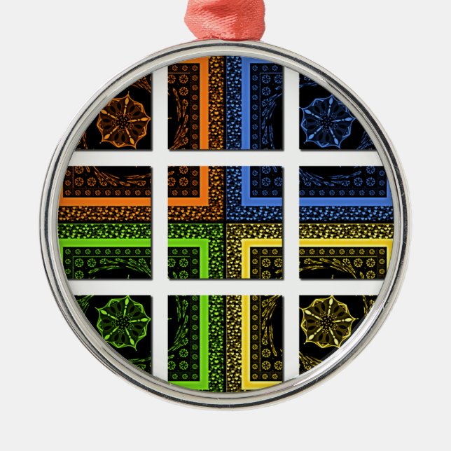 Square in a box metal ornament (Front)