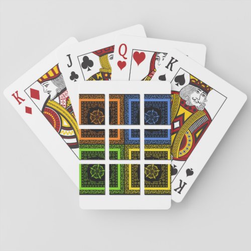 Square in a box playing cards