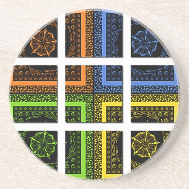 Square in a box sandstone coaster (Front)