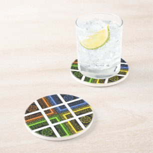 Square in a box sandstone coaster