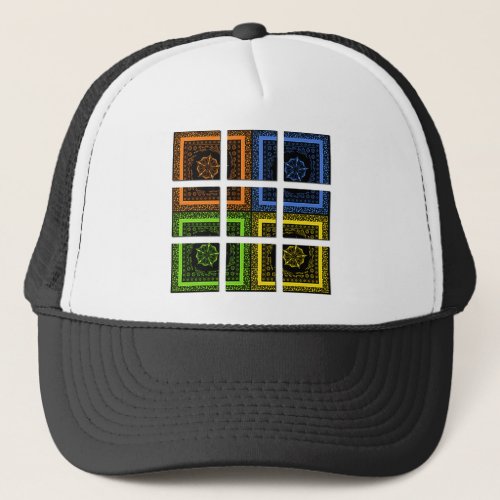 Square in a box trucker hat