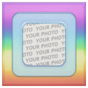 Square in Square Frame colored III + your photo Fabric
