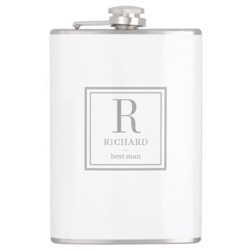 Square Initial EDITABLE COLOR Personalized Flask