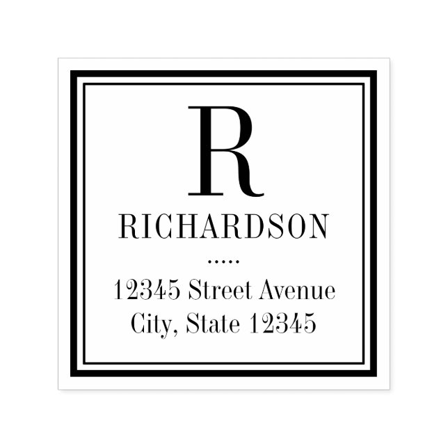 Square Initial Return Address Self-Inking Stamp (Design)