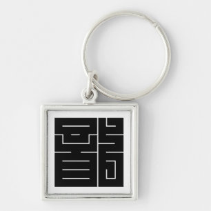 Square kanji character for Dragon Keychain