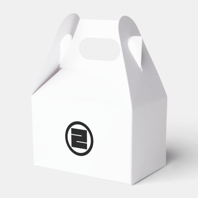 Square kanji character for ONE in circle Favor Boxes (Back Side)