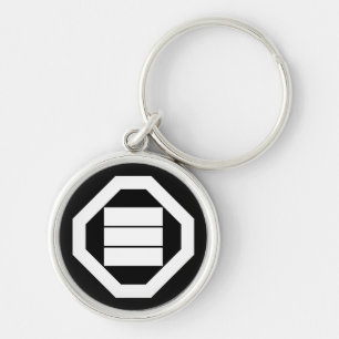Square Kanji characters for three in Oshiki Keychain