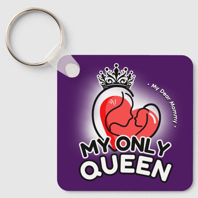 Square Keychain : My Only Queen (purple) (Front)