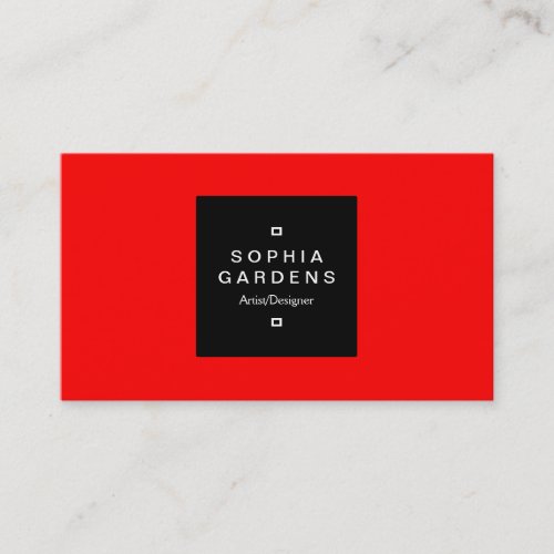 Square Label 01 _ Red Business Card