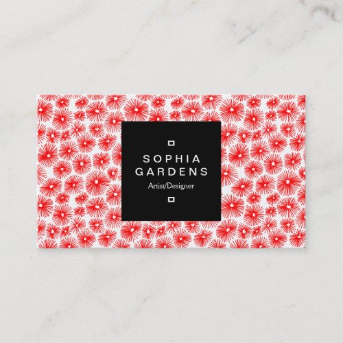 Square Label 01a _ 101115 _ Red on White Business Card