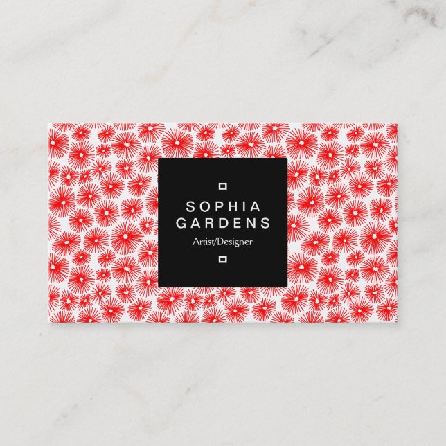 Square Label 01a - 101115 - Red on White Business Card (Front)