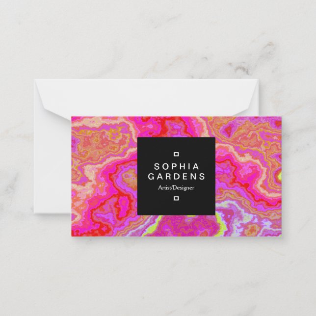 Square Label 01a - Colorful Mineral Note Card (Front)