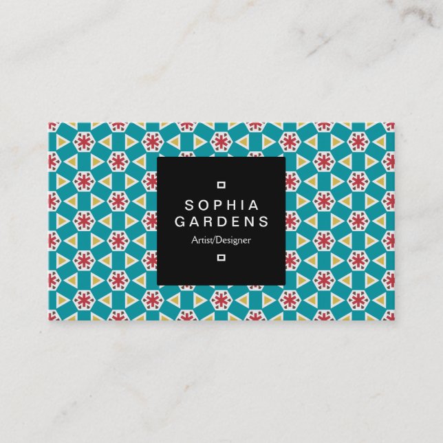 Square Label 01a - Geometric 230614 (01) Business Card (Front)