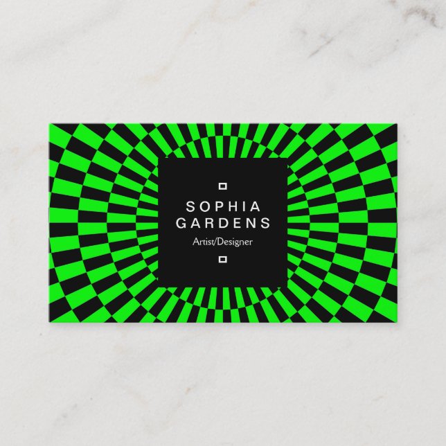 Square Label 01a - Op Art 02 Business Card (Front)
