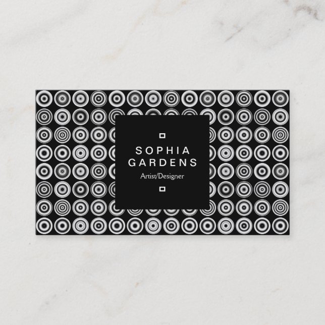 Square Label 01a - Textured Spots 02 Business Card (Front)