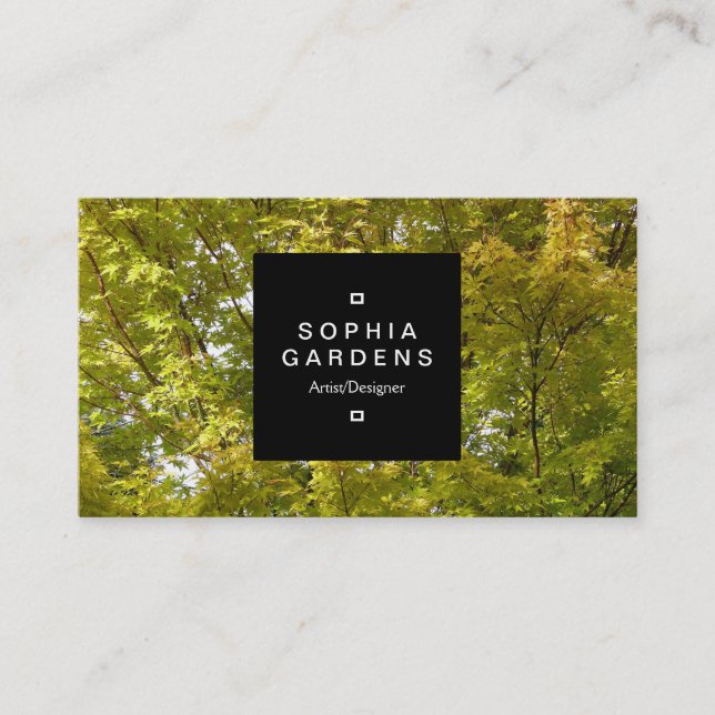 Square Label 01a - Trees in Autumn Business Card (Front)