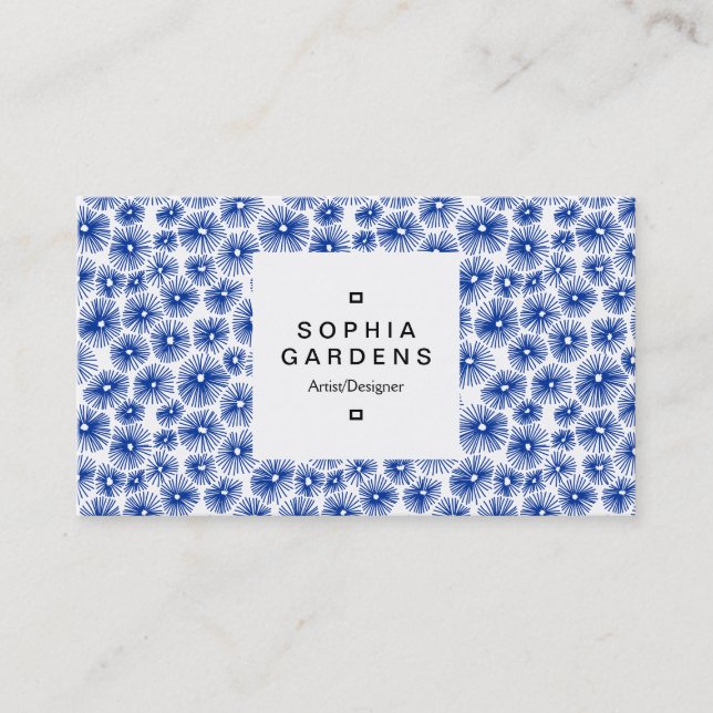 Square Label 03a - 101115 - Navy Blue on White Business Card (Front)