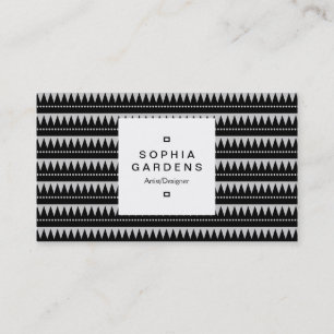 Square Label 03a - Aztec Mountains - Light Gray Business Card