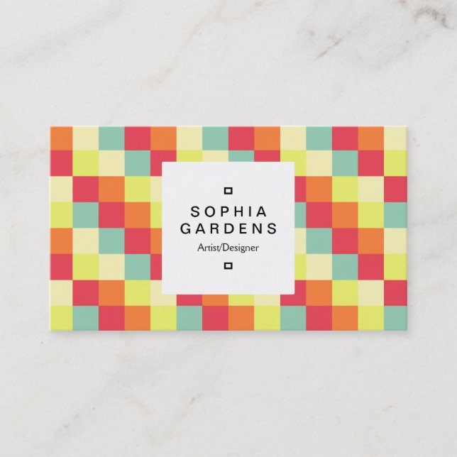 Square Label 03a - Color Squares 010 Business Card (Front)