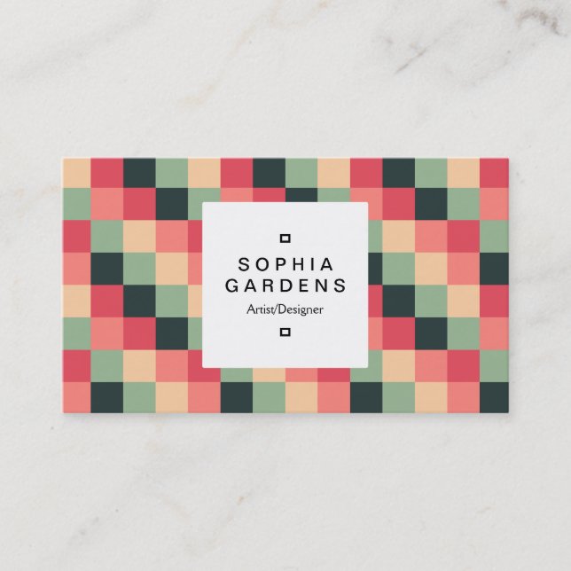 Square Label 03a - Color Squares 015 Business Card (Front)