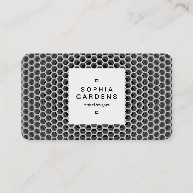 Square Label 03a - Honeycomb Cool Business Card (Front)