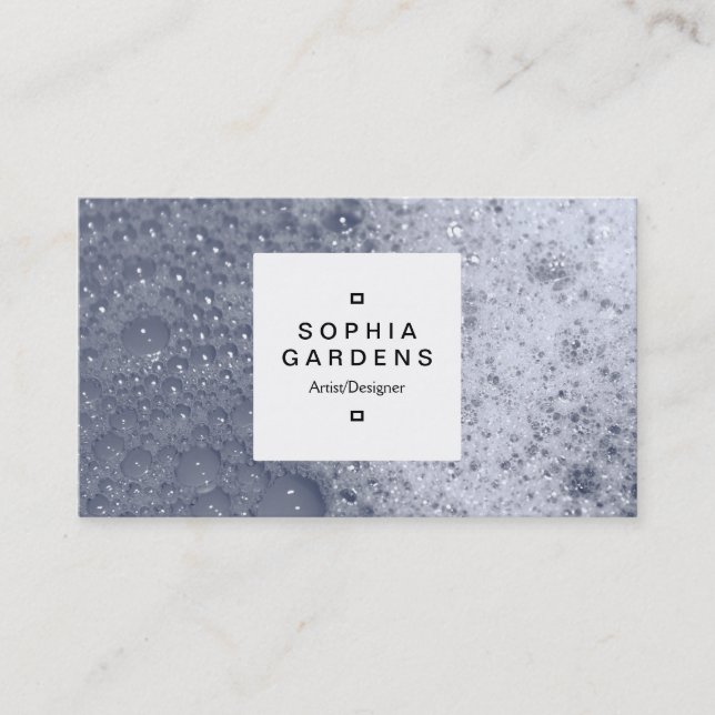 Square Label 03a - Soap Bubbles 03 Business Card (Front)