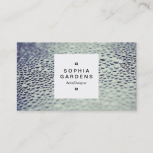 Square Label 03a - Water Droplets on Glass 01 Business Card
