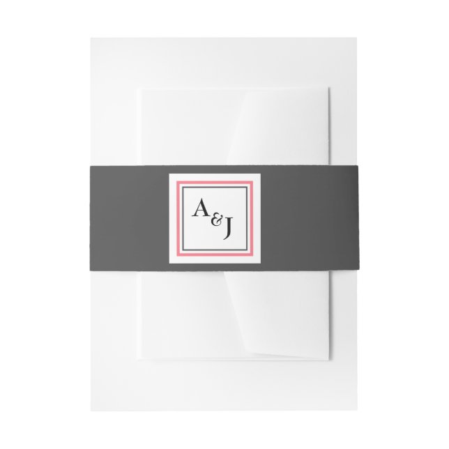 Square label customizable ground belly band-pink invitation belly band (Front Example)
