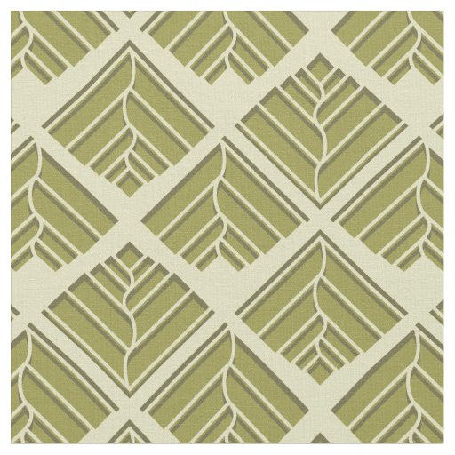Square Leaf Pattern Gold Lime Light Fabric