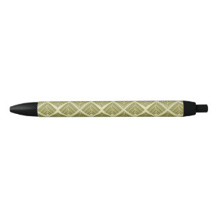 Square Leaf Pattern Gold Lime Light Pen