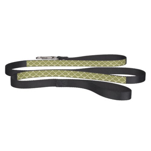 Square Leaf Pattern Gold Lime Light Pet Leash