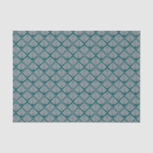 Square Leaf Pattern Teal Neutral Tissue Paper
