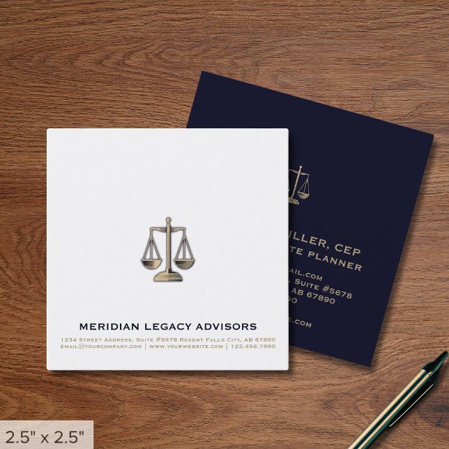 Square Legal Justice Scale Logo Business Card (Creator Uploaded)