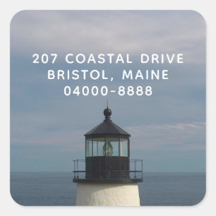 Square Lighthouse Return Address Label