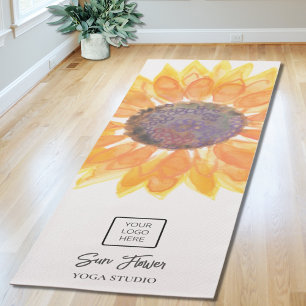 Square Logo Yoga Studio Sunflower  Mat