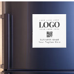 Square Magnet Add Custom Business Logo QR Code<br><div class="desc">Promote your business with this cool magnet,  featuring custom logo,  QR code & text. Easily add your details by clicking on the "personalize" option.</div>