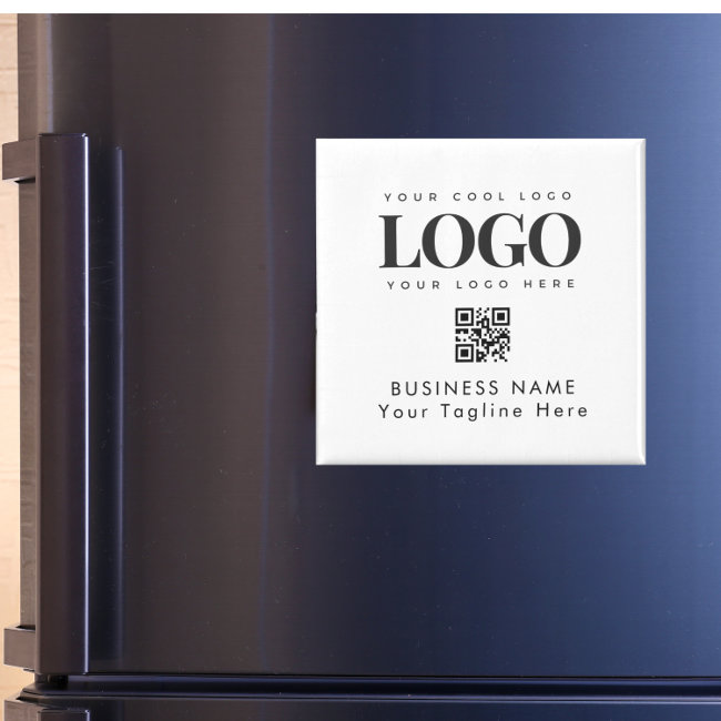 Square Magnet Add Custom Business Logo QR Code	