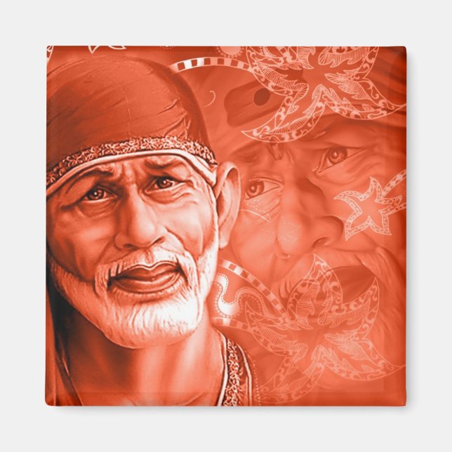 Square Magnet - Sai baba (Front)