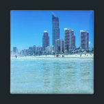 Square Magnet with a view of Surfers Paradise.<br><div class="desc">Turn your magnets into more than just a means to an end.</div>
