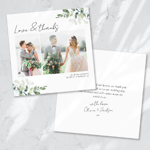 Square Minimalist Photo Wedding Thank You Card