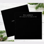 Square Minimalist Typewriter | Black Envelope<br><div class="desc">These simple and minimalist square black envelopes feature your pre-printed return address in vintage style white typewriter text,  and a coordinating black interior. Perfectly fits your square card or invitation.</div>