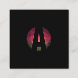 Square modern dark colors trendy design business square business card