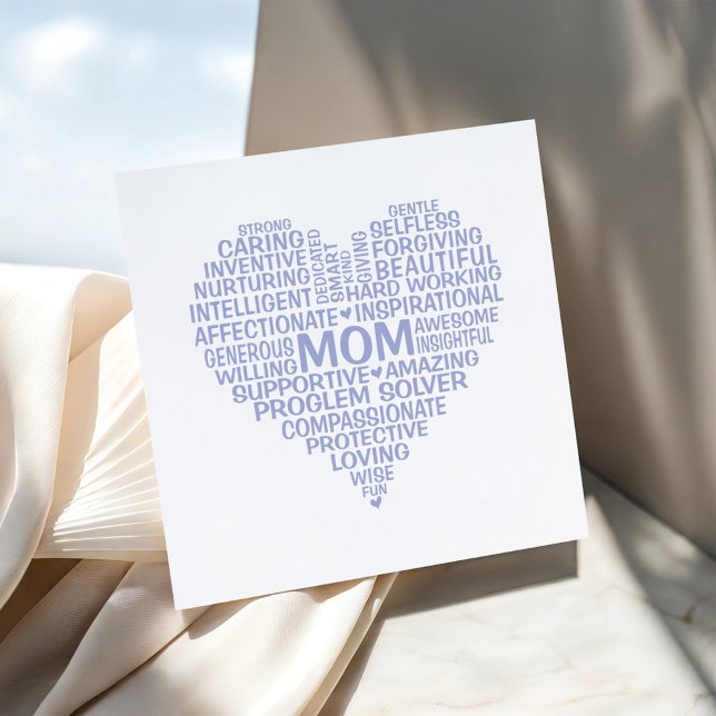 Square Mom Heart Typography Card (Creator Uploaded)